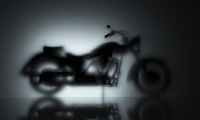 Plakat Awesome metallic dark modern motorcycle - 3D Illustration