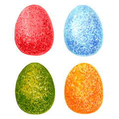 Watercolor Easter Eggs Set Illustration.