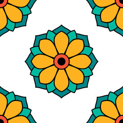 Mandala seamless pattern. Islam, Arabic, Pakistan, Moroccan, Turkish, Indian, Spain motifs