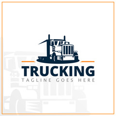 monochrome truck logo for delivery company