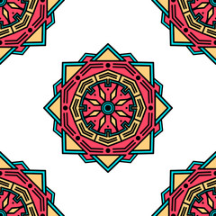 Mandala seamless pattern. Islam, Arabic, Pakistan, Moroccan, Turkish, Indian, Spain motifs
