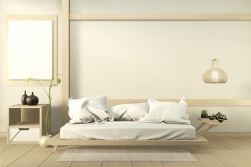 interior mock up Sofa wooden japan design, on room  japan wooden floor .3D rendering