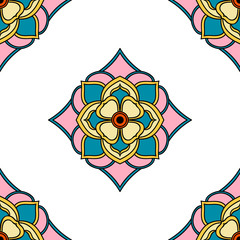 Mandala seamless pattern. Islam, Arabic, Pakistan, Moroccan, Turkish, Indian, Spain motifs