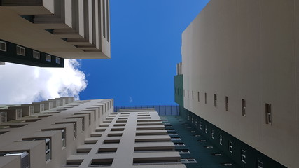 tall concrete buildings in perspective
