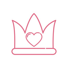 Isolated heart inside crown vector design