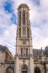 Fototapeta na wymiar Paris, view of the Saint-Germain-l’Auxerrois church, near the Rivoli street