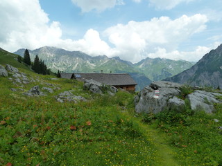 Holzh&auml;user in den Alpen
