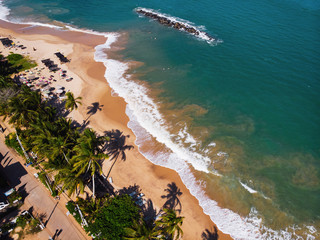 Tropical beach in Sri Lanka aerial view