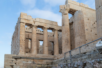 The Erechtheion is an ancient Greek temple on the north side of the Acropolis of Athens in Greece which was dedicated to both Athena and Poseidon