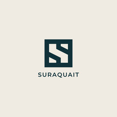 logo letter S monogram with a box concept