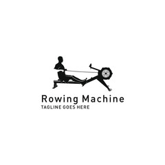 Rowing Machine Exercise Fitness And Gym Symbol Healthy Design Logo Vector Inspiration