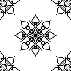 Abstract graphic square background with mandala geometric pattern