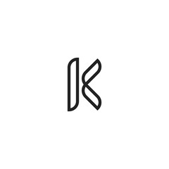 monogram letter K logo with a unique design