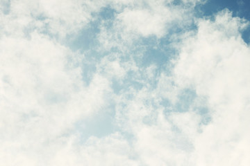 The sky with white clouds. Blank for design