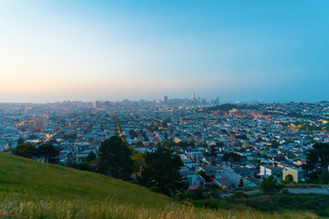 View of San Francisco, CA at twilight