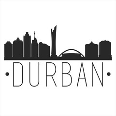 Durban South Africa. City Skyline. Silhouette City. Design Vector. Famous Monuments.