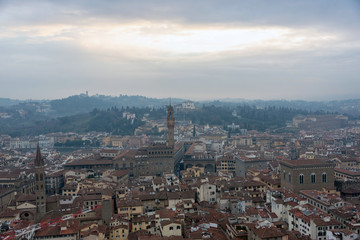 Fototapeta na wymiar Panoramic view from the top of the city of Florence Tuscany