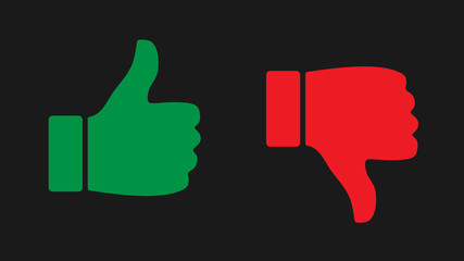 Green like red dislike thumb icon