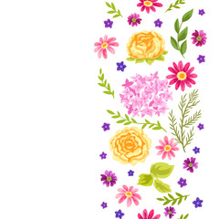 Seamless pattern with pretty flowers.