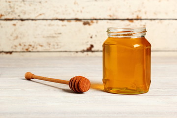 Jar of Honey with Honey Dipper