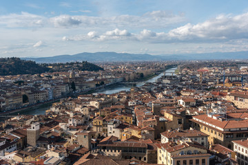 Fototapeta na wymiar Panoramic view from the top of the city of Florence Tuscany