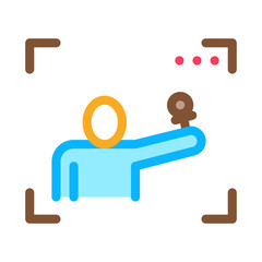 Reporter Cadre Icon Vector. Outline Reporter Cadre Sign. Isolated Contour Symbol Illustration