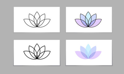 Lotus flower logo vector illustration on background