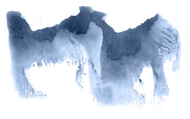 Abstract watercolor background hand-drawn on paper. Volumetric smoke elements. Navy blue color. For design, web, card, text, decoration, surfaces.