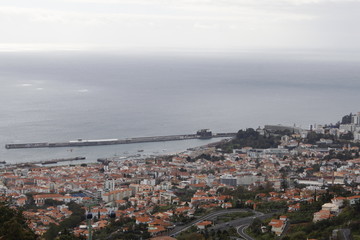 aerial view of the port of Funchal 