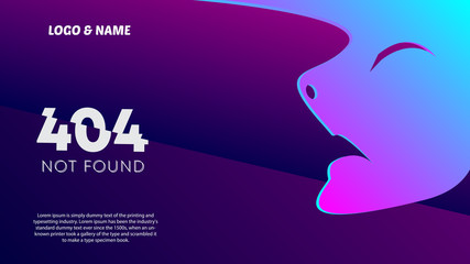 Isometric concept gradient color face moment. Template 404 error page for websites. Vector illustration