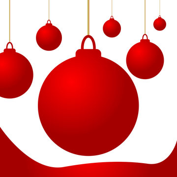 Christmas red balls isolated illustration on white background