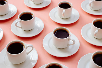 White cups filled with coffee