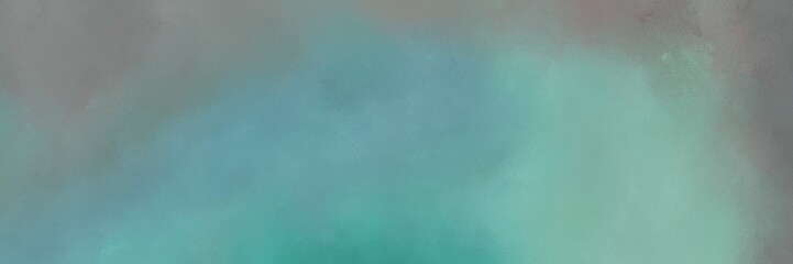 grunge horizontal banner background  with light slate gray, dark sea green and blue chill color