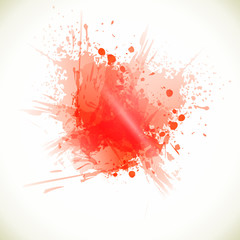 Abstract color ink grunge background. Orange watercolor splash on white