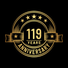 Fototapeta premium 119 years anniversary celebration logotype. Vector and illustration.