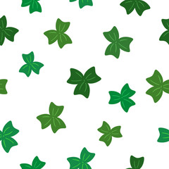 Stylized green clovers on white background. Seamless floral pattern for Irish st Patrick day.