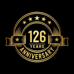 126 years anniversary celebration logotype. Vector and illustration.