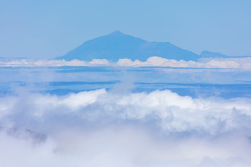 Naklejka premium Teide volcano, Teide National Park, Tenerife island, , El Paso and Garafia municipalities, La Palma island, Canary Islands, Spain, Europe, Unesco Biosphere Reserve