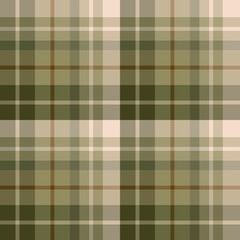 Seamless pattern in discreet beije and light green colors for plaid, fabric, textile, clothes, tablecloth and other things. Vector image.