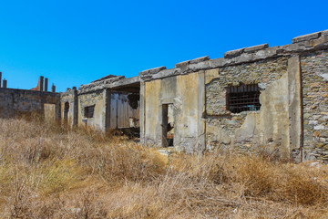 An old abandoned silk factory on the island of Rhodes. Greece.