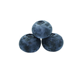 group of blueburry fruit three circle. Isolated on white background
