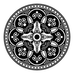 Mandala decorative round ornament. Can be used for greeting card, phone case print, etc. Hand drawn background, vector isolated on white. EPS 10 