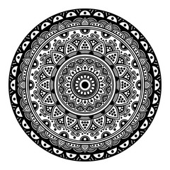 Fototapeta premium Mandala decorative round ornament. Can be used for greeting card, phone case print, etc. Hand drawn background, vector isolated on white. EPS 10 