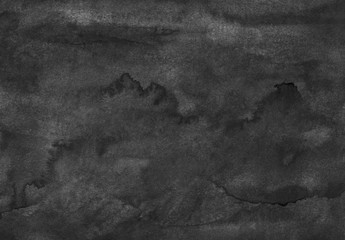 Watercolor black background texture. Watery abstract old monochrome dark charcoal overlay. 