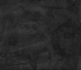 Watercolor black background texture. Dark old monochrome backdrop. Watercolour black and white painting.
