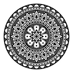 Mandala decorative round ornament. Can be used for greeting card, phone case print, etc. Hand drawn background, vector isolated on white. EPS 10 