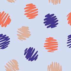 Obraz premium Polka dot seamless pattern. Decorative hand drawn circles. Simple graphic background.