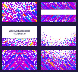 Fototapeta na wymiar Set of abstract backgrounds for flyers and business cards. Bright geometric pattern.
