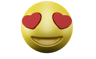 Emoji Love heart lovers day 3d render