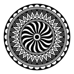 Mandala decorative round ornament. Can be used for greeting card, phone case print, etc. Hand drawn background, vector isolated on white. EPS 10 